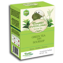 Soursop sabor de té verde pirámide bolsa de té superior mezclas orgánicos y conformes de la UE (FTB1509)